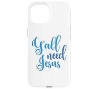 Custodia per iPhone 15 Ya'll Need Jesus Easter Christian Church Uomini Donne Ragazzi Ragazza