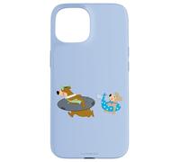 Custodia per iPhone 15 Yogi Bear Yogi and Boo Boo Going Swimming