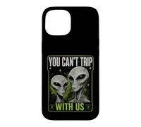 Custodia per iPhone 15 You Can't Trip With Us Funny Alien Retro Vintage UFO Graphic