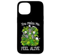Custodia per iPhone 15 You Make Me Feel Alive Plant Lover Scheletro Giardiniere gotico