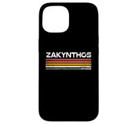 Custodia per iPhone 15 Zante Grecia Vintage Retro Travel Stripes