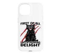 Custodia per iPhone 15 Zoomies gatto gatto nero caos graffio sarcasmo mostruoso
