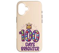 Custodia per iPhone 16 100 Days Brighter School Crown Gems 100th Day per bambine e bambine