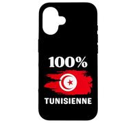 Custodia per iPhone 16 100% Tunisienne et fière de l'être drapeau de la tunisie
