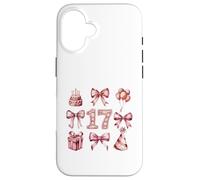 Custodia per iPhone 16 17° Compleanno Ragazza Coquette Fiocchi Rosa Diciassette Anni
