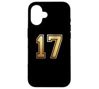 Custodia per iPhone 16 17 Numero diciassette, grafica per sport di squadra, abbinamento universitario