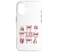 Custodia per iPhone 16 18° Compleanno Ragazza Coquette Fiocchi Rosa Diciotto Anni