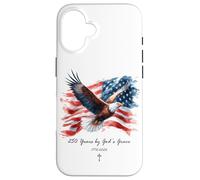 Custodia per iPhone 16 250 Years by GOD's Grace - Vintage Watercolor Eagle 1776