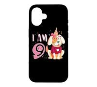 Custodia per iPhone 16 9 ° compleanno ragazza cane cuccioli bambini io sono 9