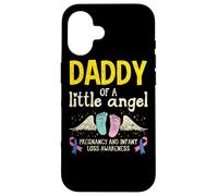 Custodia per iPhone 16 Aborto spontaneo per la consapevolezza della perdita infantile Daddy Of A Little Angel