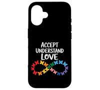 Custodia per iPhone 16 Accetta Comprendi Amore Consapevolezza Autismo Infinity Butterfly