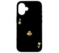 Custodia per iPhone 16 Ace of Clubs - Carte da poker per blackjack