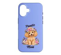 Custodia per iPhone 16 Adorabile corona floreale con cucciolo di albicocca marrone e barboncino