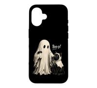Custodia per iPhone 16 Adorabile Vintage Ghost Boo-p! per un gatto nero Halloween Ragazze
