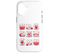 Custodia per iPhone 16 Adorable Bunny with Hearts and Yarn