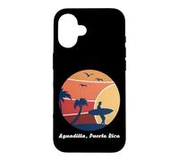 Custodia per iPhone 16 Aguadilla Puerto Rico Surf Surfer Vintage Tramonto Retro