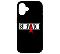 Custodia per iPhone 16 Aids Survivor Hiv Nastro rosso aiuta guerriero - Giornata mondiale dell'aiuto