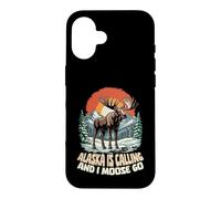 Custodia per iPhone 16 Alaska Is Calling And I Moose Go Retro Vintage Divertente Alaska