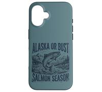 Custodia per iPhone 16 Alaska or Bust Salmon Season Fishing Angler Adventure