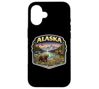 Custodia per iPhone 16 Alaska Souvenir Vacanza Memorabilia Badge Visitatore di Stato