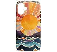 Custodia per iPhone 16 Alba Montagna Arte Natura Amante Oceano Onde Sun Mandala