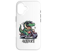 Custodia per iPhone 16 Albert Fun Alligator - Moto, design per ragazzi, nome Albert