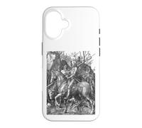 Custodia per iPhone 16 Albrecht Dürer Cavaliere La morte e il diavolo Arte Rinascimentale