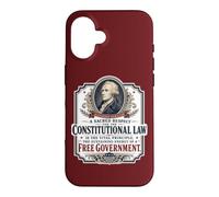 Custodia per iPhone 16 Alexander Hamilton US Costituzione Libera Governo Citazione