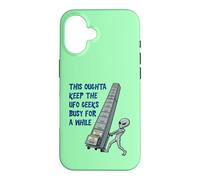 Custodia per iPhone 16 Alien Spingere Top-Secret UFO File Divertente Sci Fi Grafica