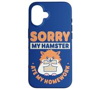 Custodia per iPhone 16 Alunno Mi dispiace che il mio criceto abbia mangiato i miei compiti Citazione di ritorno a scuola