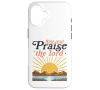 Custodia per iPhone 16 Alzati e loda il Signore - Retro Christian Sunburst