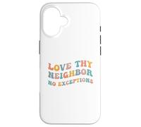 Custodia per iPhone 16 Ama i tuoi vicini Nessuna eccezione Scrittura Versetto Bibbia Gesù