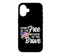 Custodia per iPhone 16 American USA Free and Brave 4 luglio