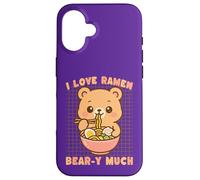 Custodia per iPhone 16 Amo i ramen Bear-y Much Kawaii Bear Noodles