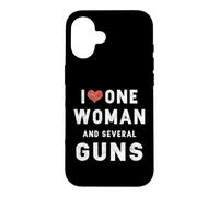 Custodia per iPhone 16 Amo una donna e diverse pistole Uomini divertenti