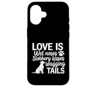Custodia per iPhone 16 Amore Bagnato Nasi Slobbery Baci Scodinzolante Code Amante dei cani