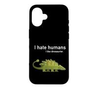 Custodia per iPhone 16 amore dinosauro io odio persone autismo nerd dino