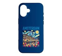 Custodia per iPhone 16 Amsterdam In Notte Stellata Van Gogh Style Graphic