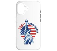 Custodia per iPhone 16 An Amazing 250 Years 1776-2026 Birthday American (White)