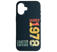Custodia per iPhone 16 Anno 1978 Marzo 1978 Retro 1978 Vintage 1978 Dal 1978