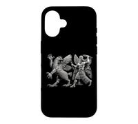 Custodia per iPhone 16 Antico dio sumero mesopotamico Ninurta contro Anzu Monster