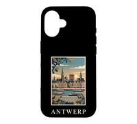 Custodia per iPhone 16 Anversa, Belgio, fronte fiume, orizzonte, viaggio, arte