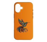 Custodia per iPhone 16 Arancio colibrì nativo americano