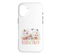 Custodia per iPhone 16 Assistente amministratore della macchina da scrivere floreale segretaria