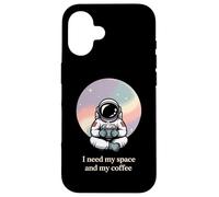 Custodia per iPhone 16 Astronaut Cosmonaut Coffee Cafe Spacewalk Gift