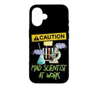 Custodia per iPhone 16 ATTENZIONE Scienziato pazzo al lavoro - Funny Science Scientist's