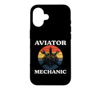 Custodia per iPhone 16 Aviator Mechanic Retro Aircraft Engine Aviation