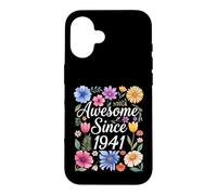 Custodia per iPhone 16 Awesome Since 1941 - Compleanno Floreale Acquerello