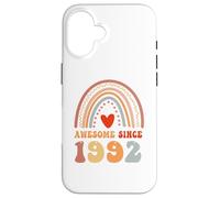 Custodia per iPhone 16 Awesome Since 1992 34th Birthday Boho Rainbow 34 Years Old