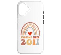 Custodia per iPhone 16 Awesome Since 2011 15th Birthday Boho Rainbow 15 Years Old